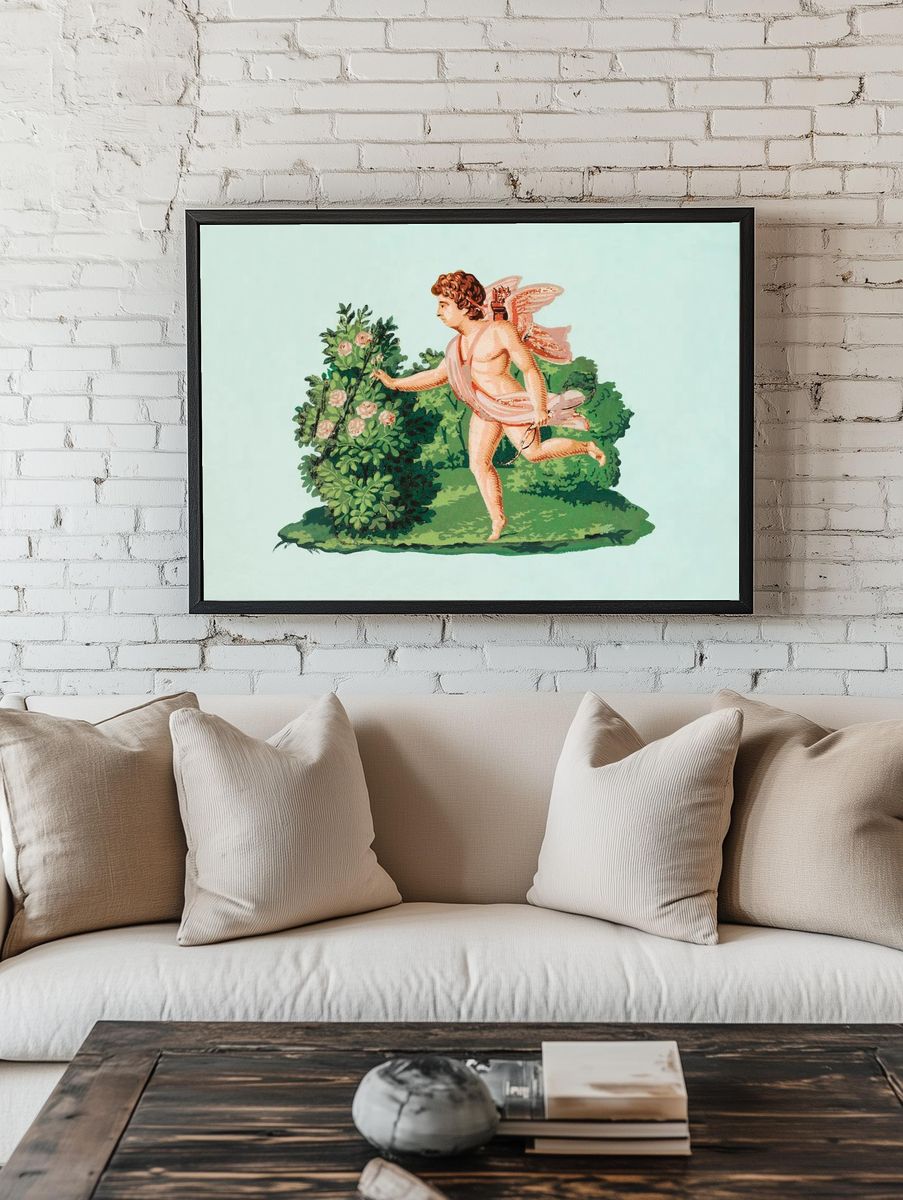 Cupid in the Garden — Vintage Print room preview