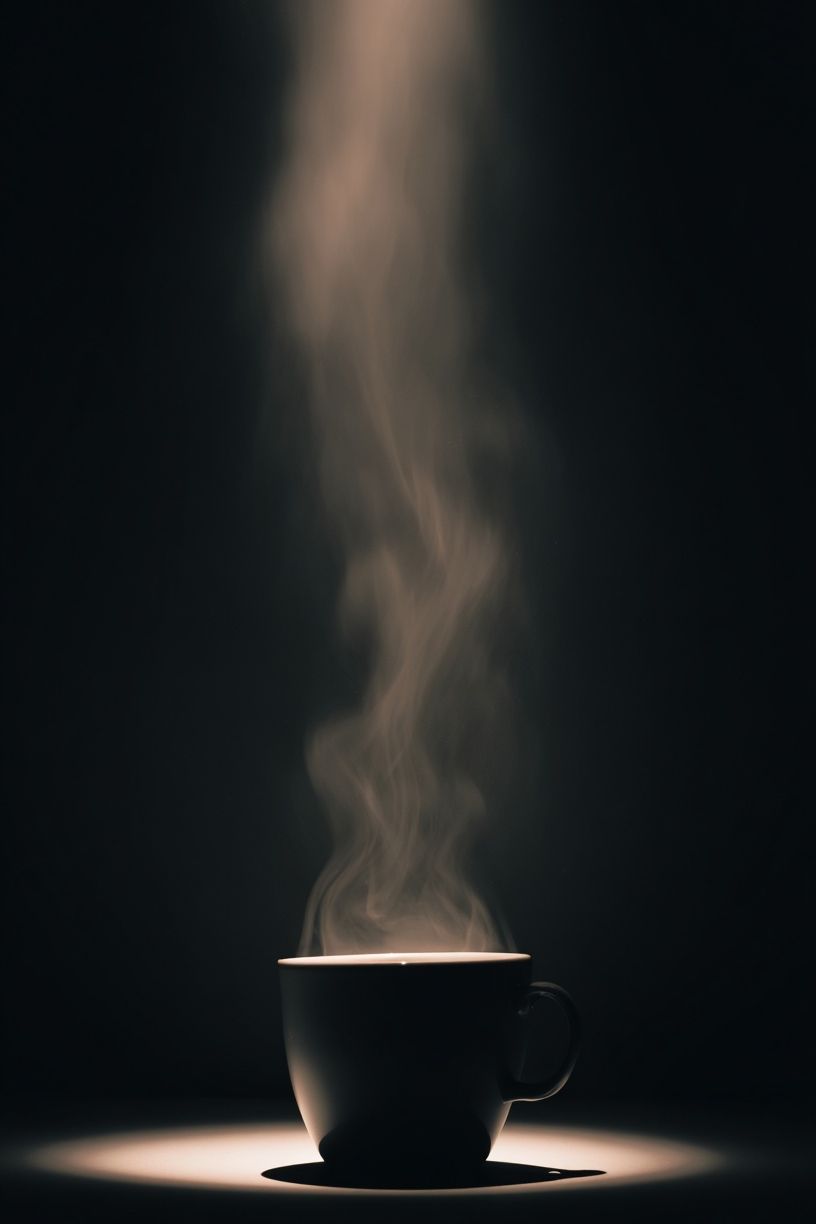 Steaming Coffee Cup — Photography Print. poster detail