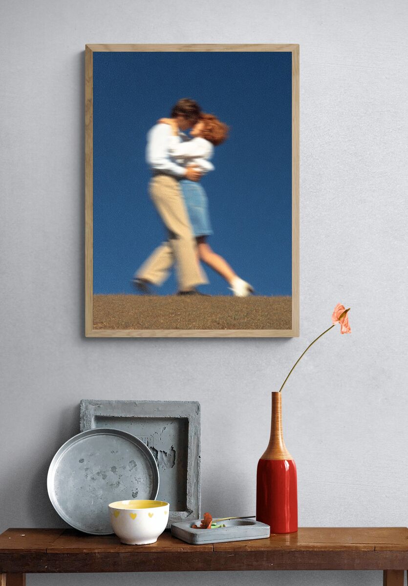 Couple Embracing — Vintage Print. — room view 3
