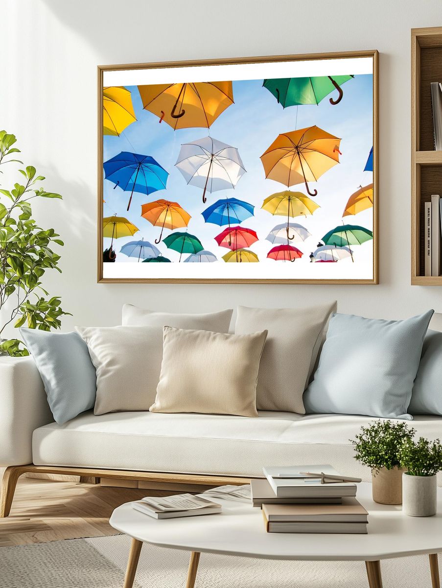 Colorful Umbrellas — Photography Print. — room view 2