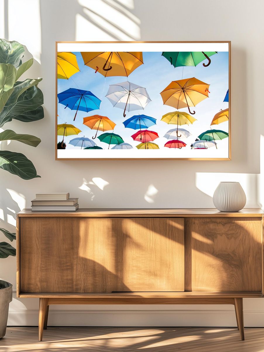 Colorful Umbrellas — Photography Print. — room view 3