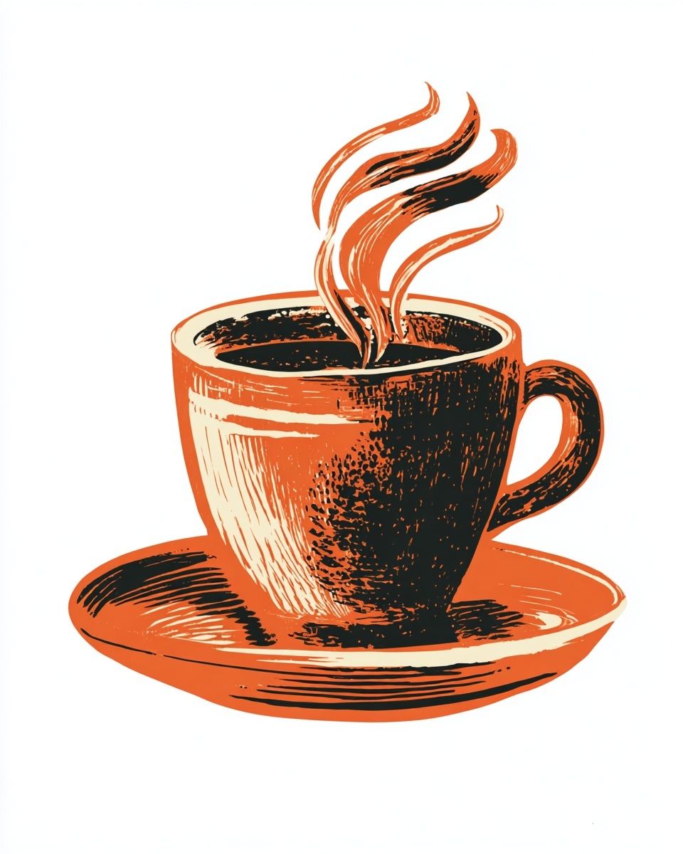 Coffee Cup — Vintage Print. poster detail