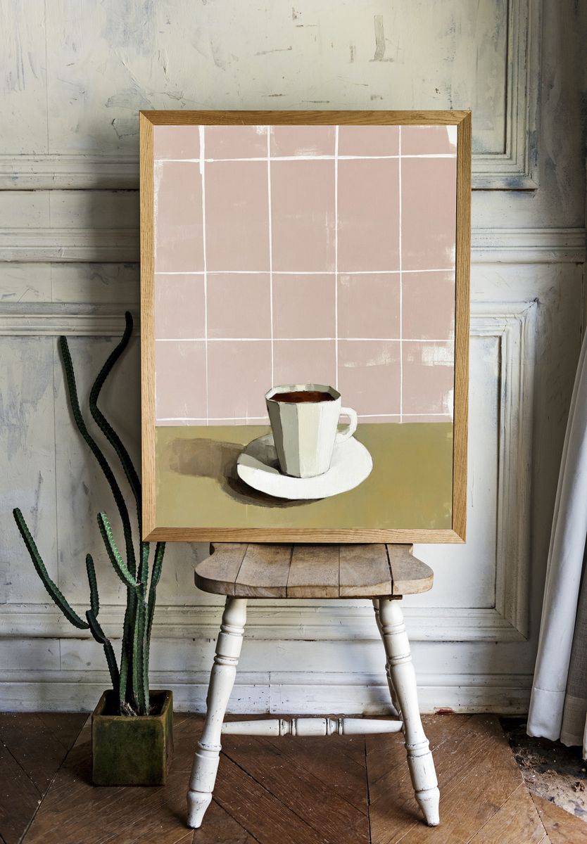 Coffee Cup — Minimalist Print. — room view 1