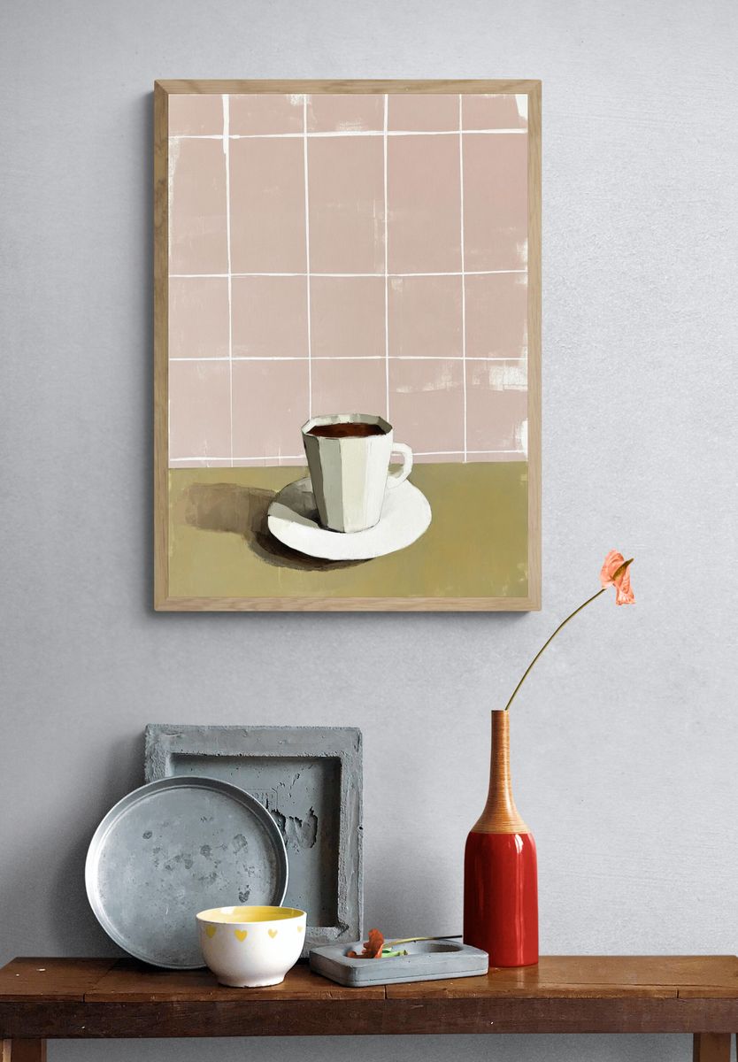 Coffee Cup — Minimalist Print. — room view 3