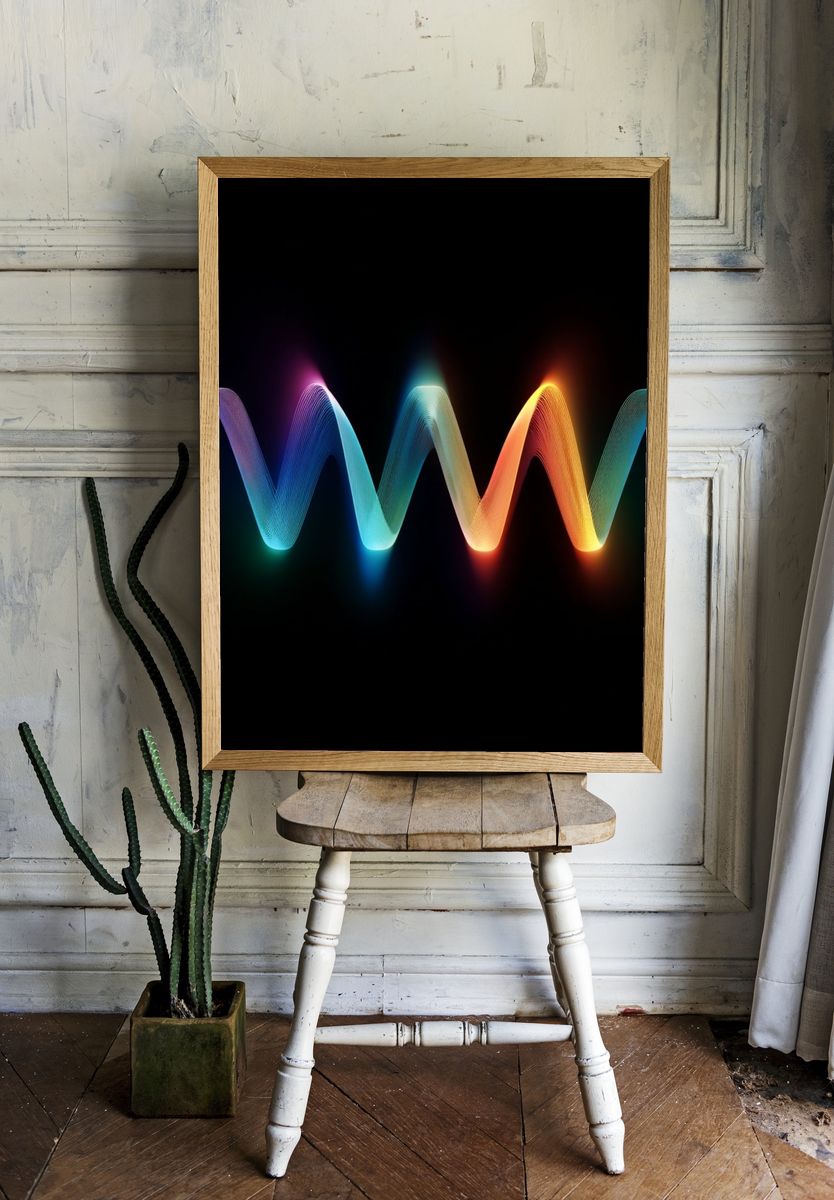 Colorful Wave Abstract Poster. — room view 1