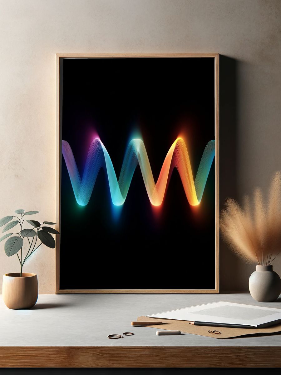 Colorful Wave Abstract Poster. — room view 2