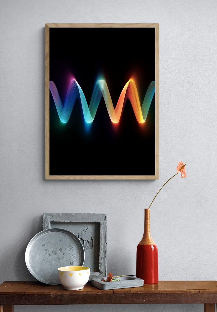 Colorful Wave Abstract Poster. — room view 3