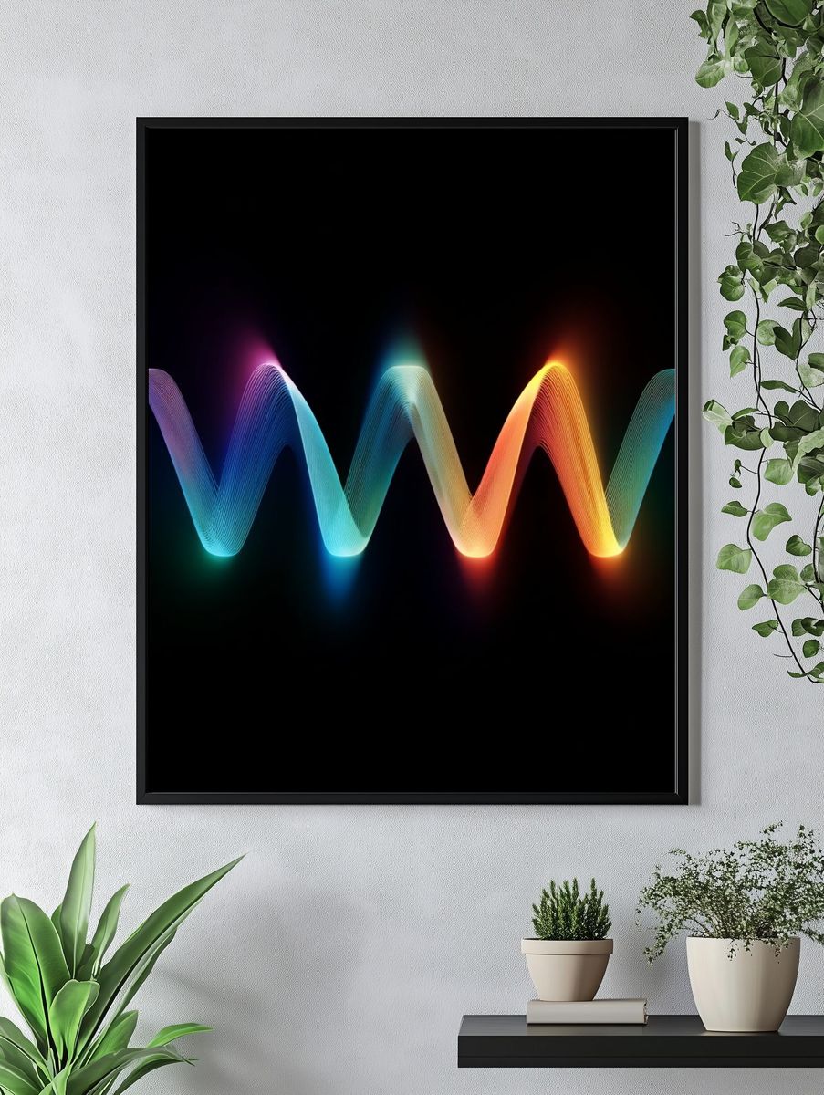 Colorful Wave Abstract Poster. — room view 4