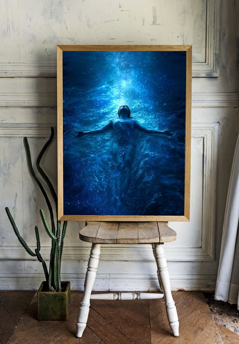 Floating in Cosmic Waters — Fine Art Print. — room view 1