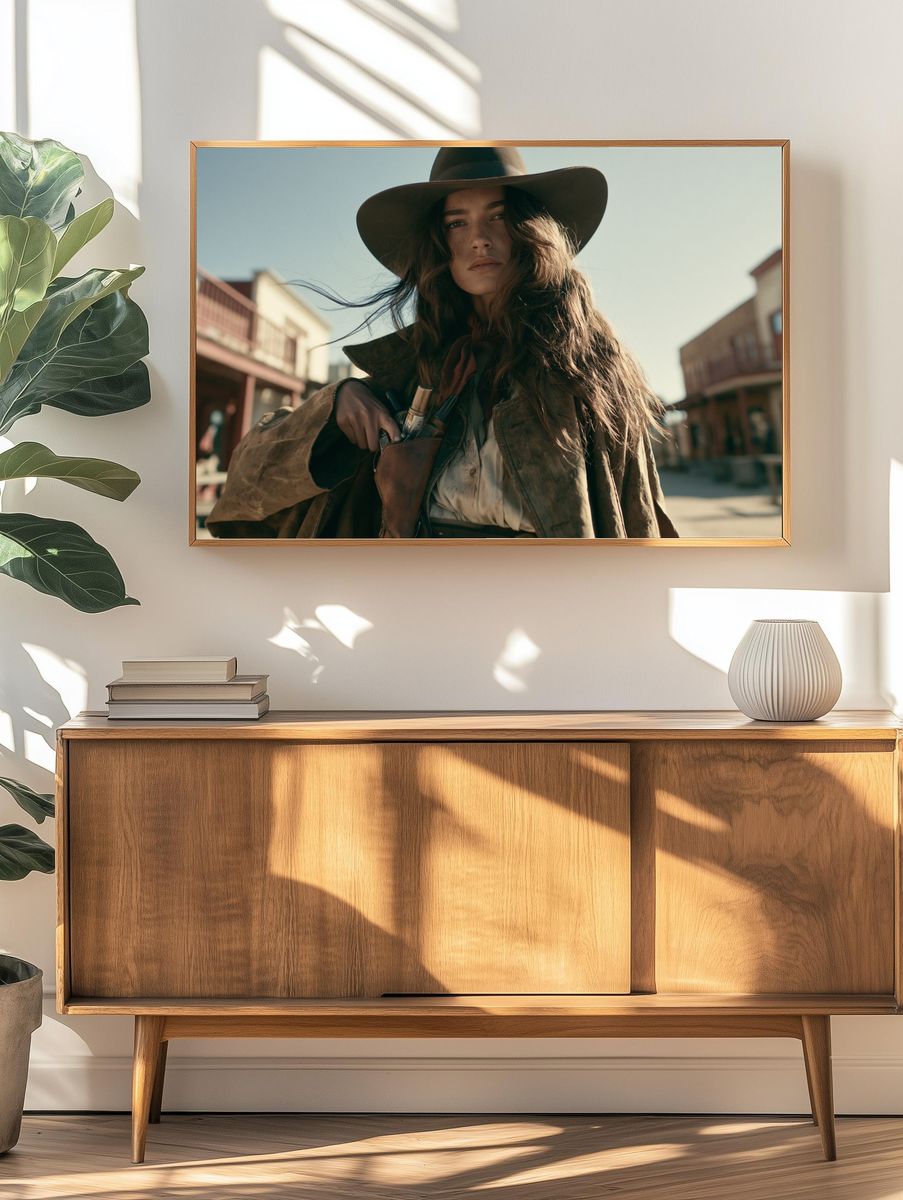 Cowgirl Portrait Photography Poster. — room view 3