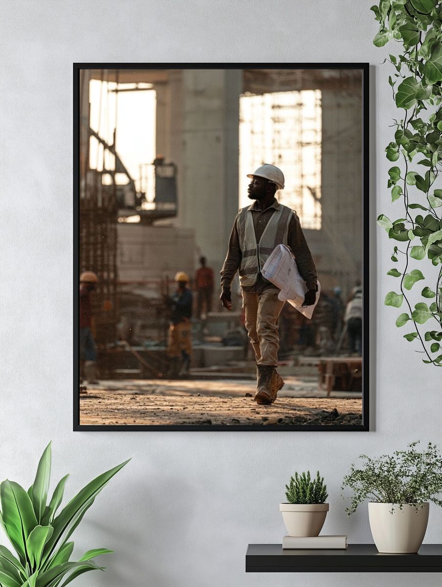 Construction Worker Portrait Photography Poster. — room view 4