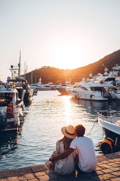 Couple Watching Sunset — Photography Print. poster print