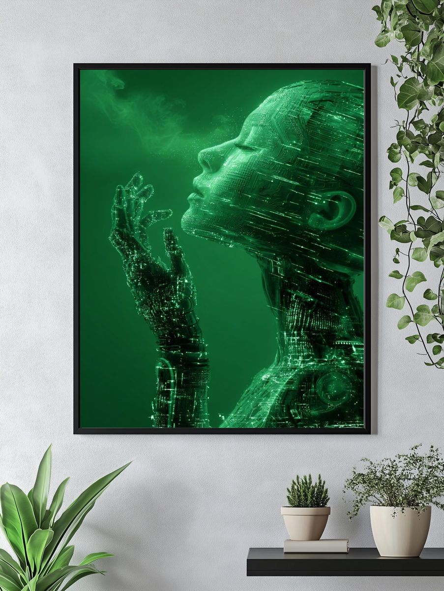 Cybernetic Dream Portrait Print. — room view 4