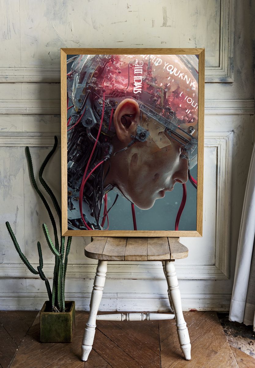 Cybernetic Human Profile Poster. — room view 1
