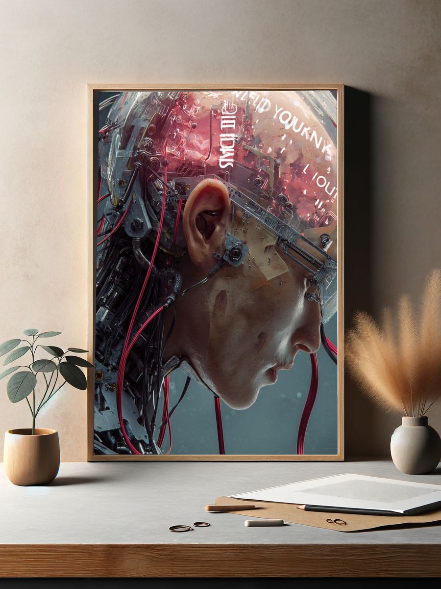 Cybernetic Human Profile Poster. — room view 2