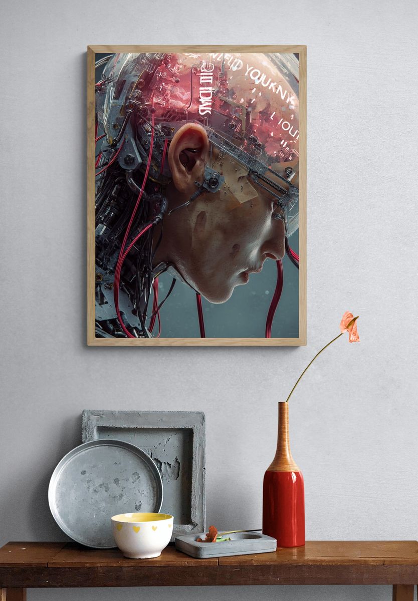 Cybernetic Human Profile Poster. — room view 3