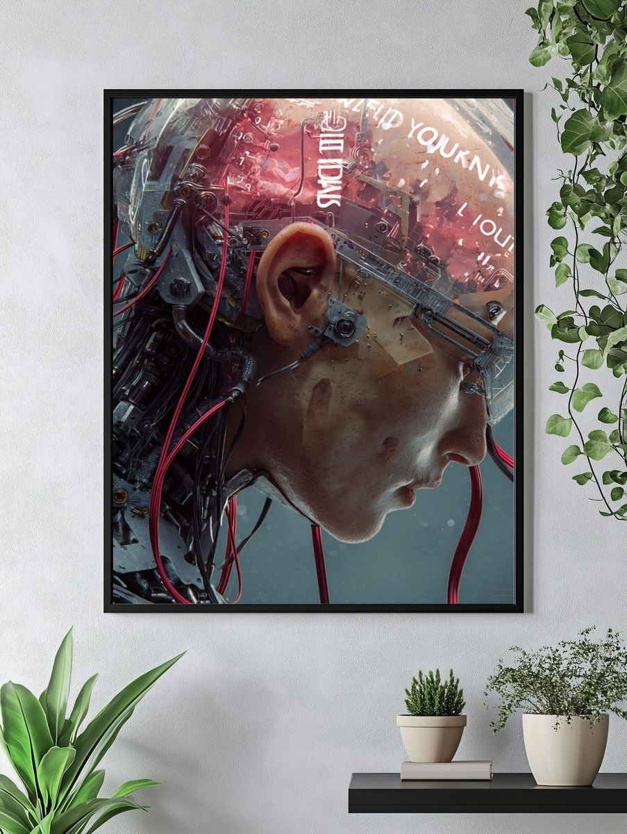 Cybernetic Human Profile Poster. — room view 4