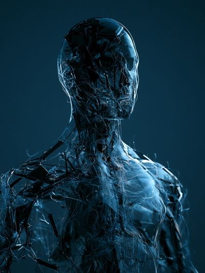 Cybernetic Figure Digital Art Print.