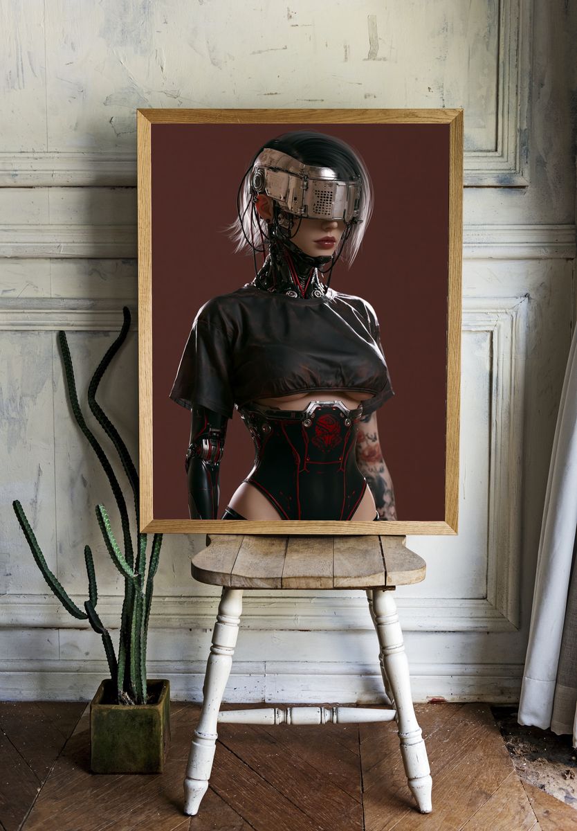 Cybernetic Portrait — Sci-Fi Print. — room view 1
