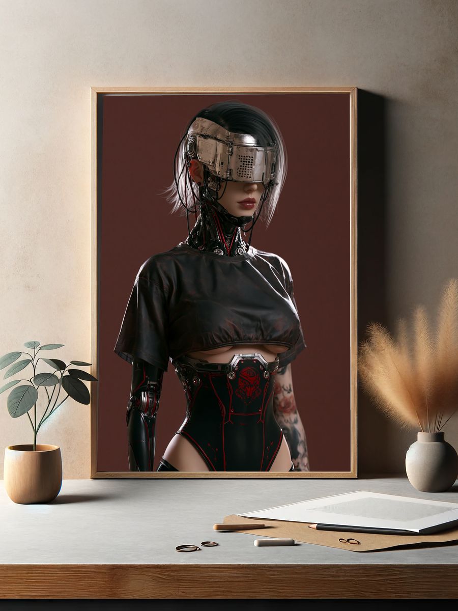 Cybernetic Portrait — Sci-Fi Print. — room view 2
