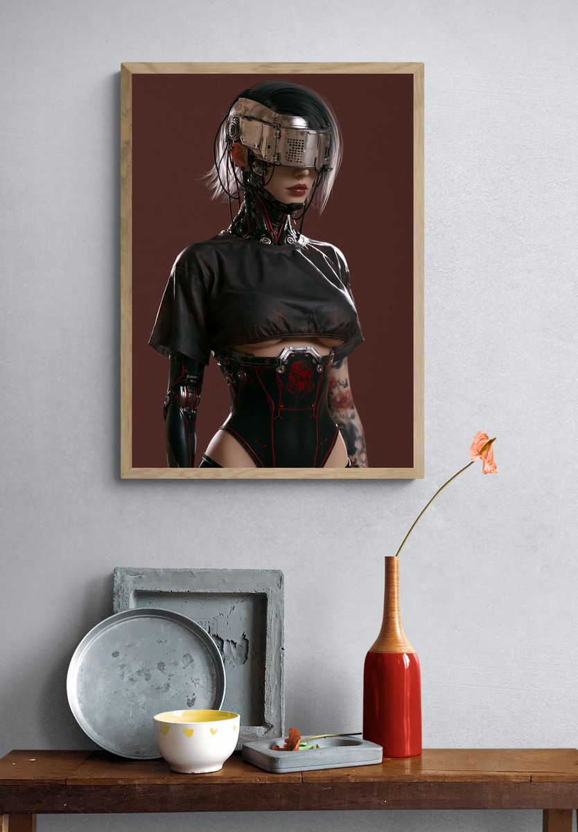 Cybernetic Portrait — Sci-Fi Print. — room view 3