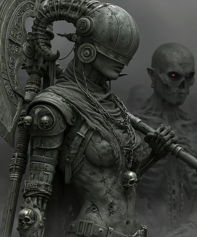 Cyberpunk Skull Warrior Poster. poster