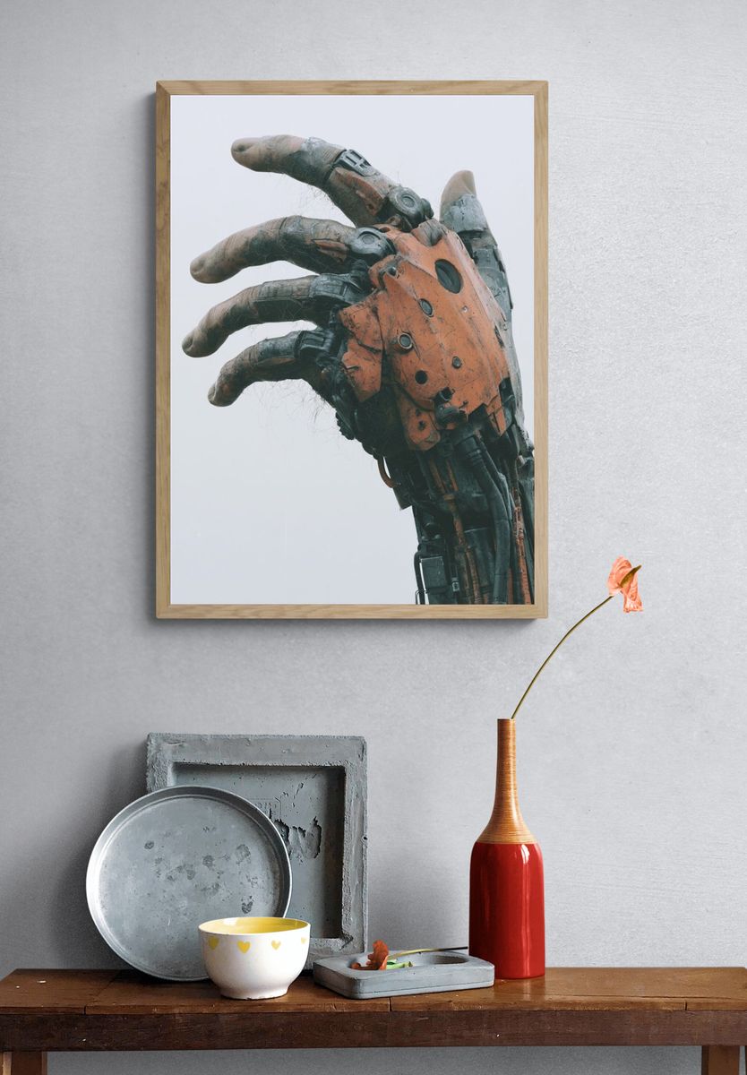 Cybernetic Hand Photography Poster. — room view 3