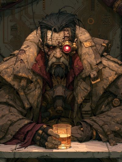 Cyberpunk Cyborg Man Poster.