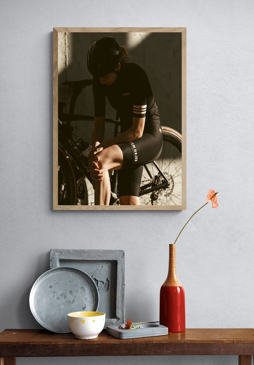 Cyclist Recovery Portrait Print. — room view 3