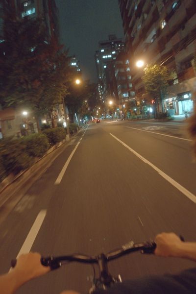 Nighttime City Cycling Poster. poster print