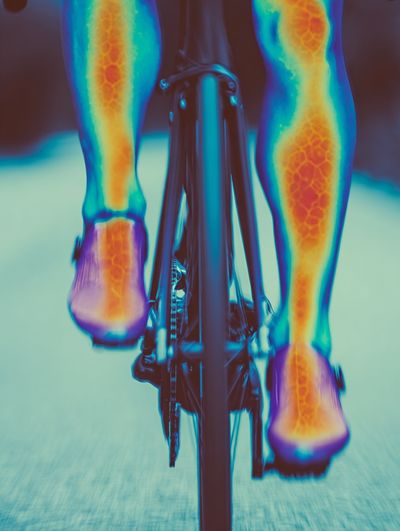 Cyclist Thermal Vision Photography Poster. poster