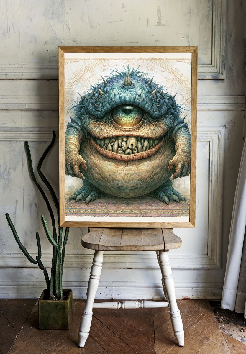 Cyclops Monster Digital Art Poster. room preview