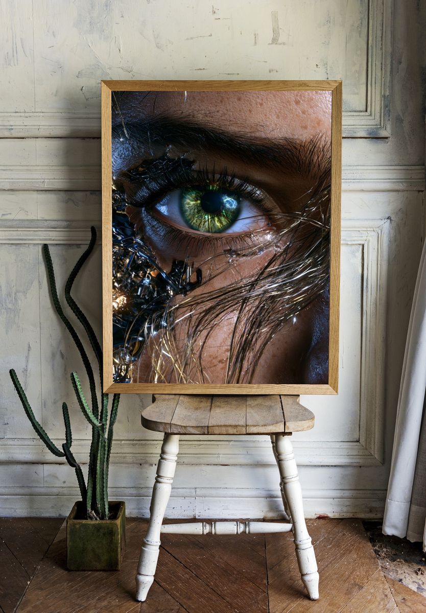Cyber Eye Close-Up Poster. — room view 1