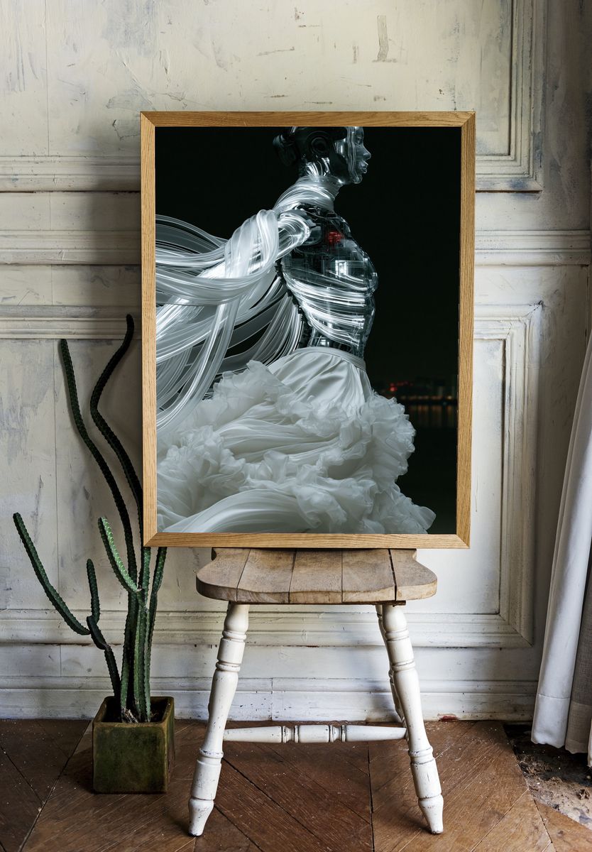 Cybernetic Figure Fashion Poster. room preview