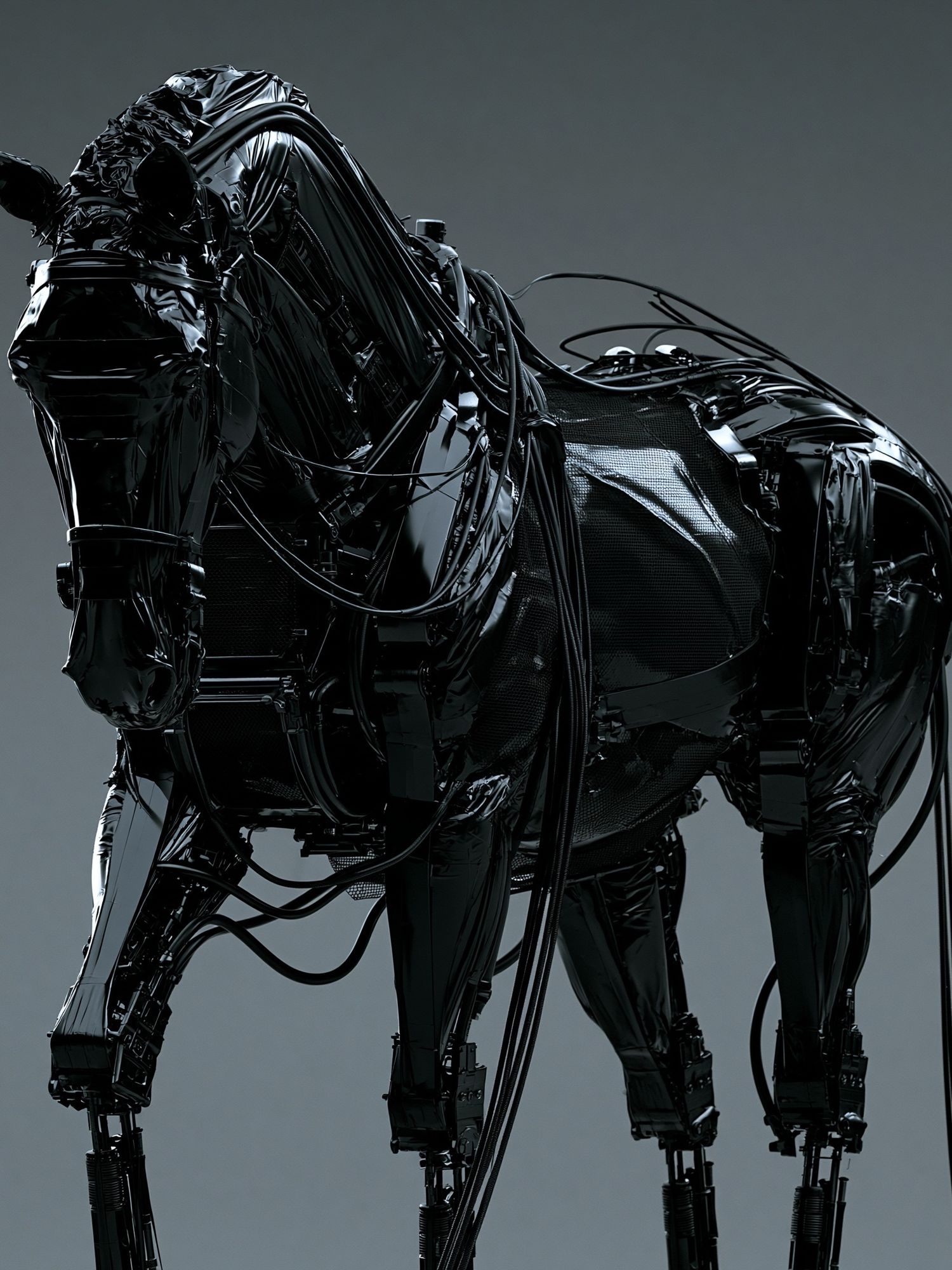 Cybernetic Horse — Digital Art Print. poster detail