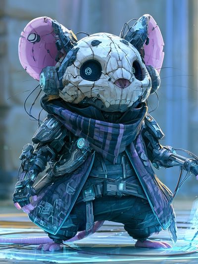 Cyberpunk Mouse Character Print.