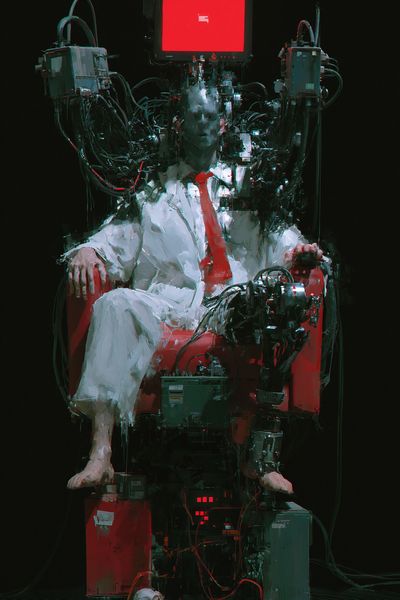 Cybernetic Throne Figure Print.