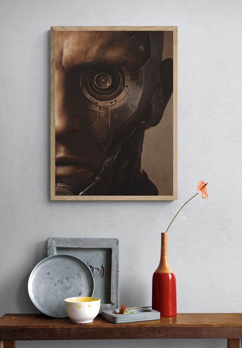 Cybernetic Portrait — Sci-Fi Print. — room view 3