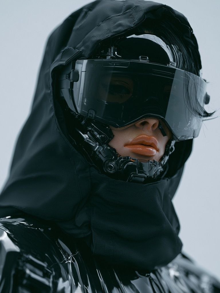 Cyberpunk Hooded Portrait Poster. poster — photography art