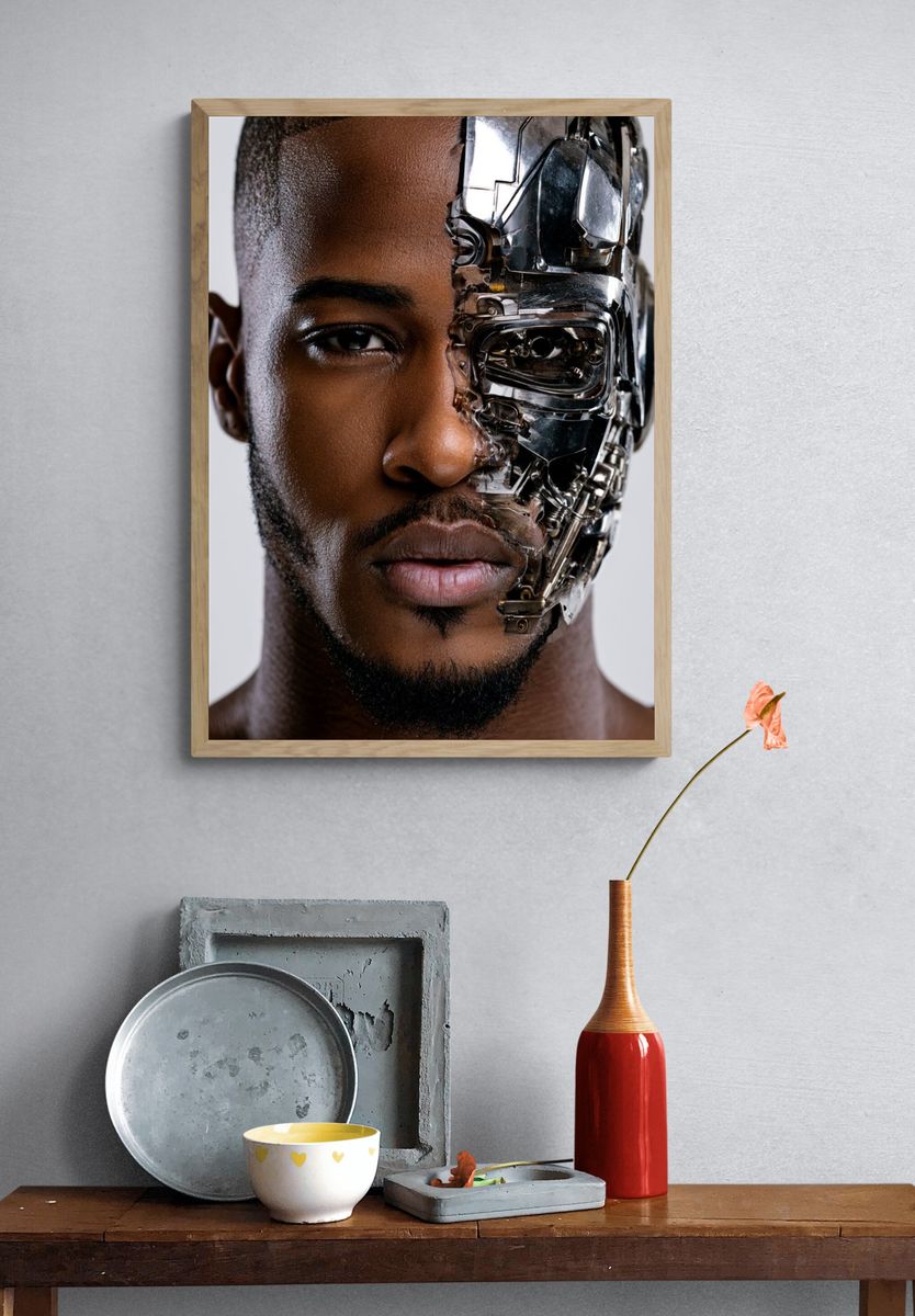 Cyborg Portrait Photography Poster. — room view 3