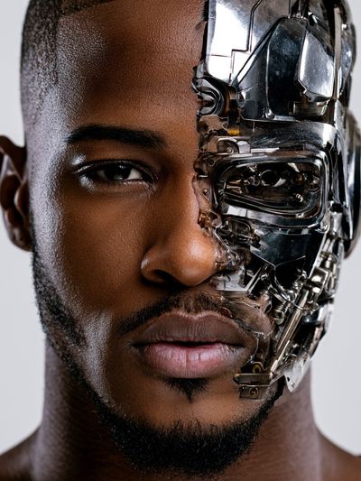 Cyborg Portrait Photography Poster. poster