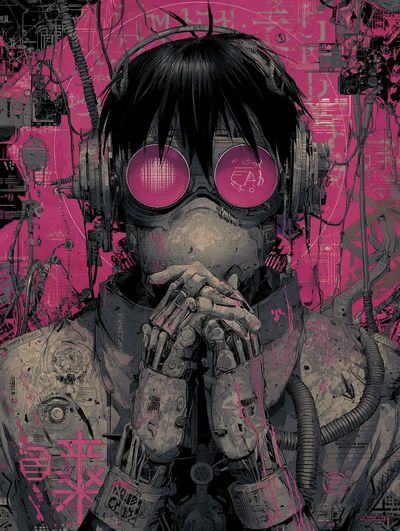 Cyberpunk Character — Digital Art Print. poster print