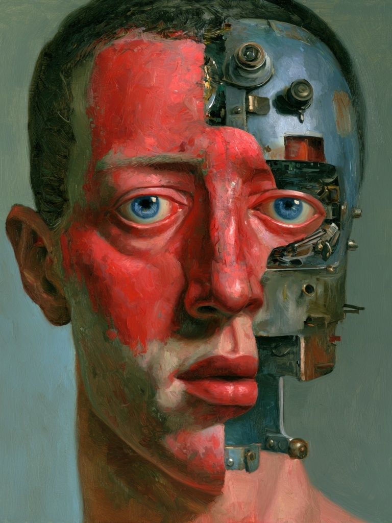 Cyborg Portrait — Surrealism Print. poster detail