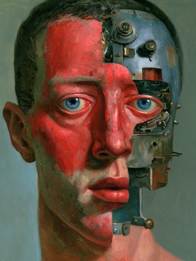 Cyborg Portrait — Surrealism Print. poster