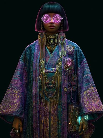 Cyberpunk Portrait Illustration Poster.