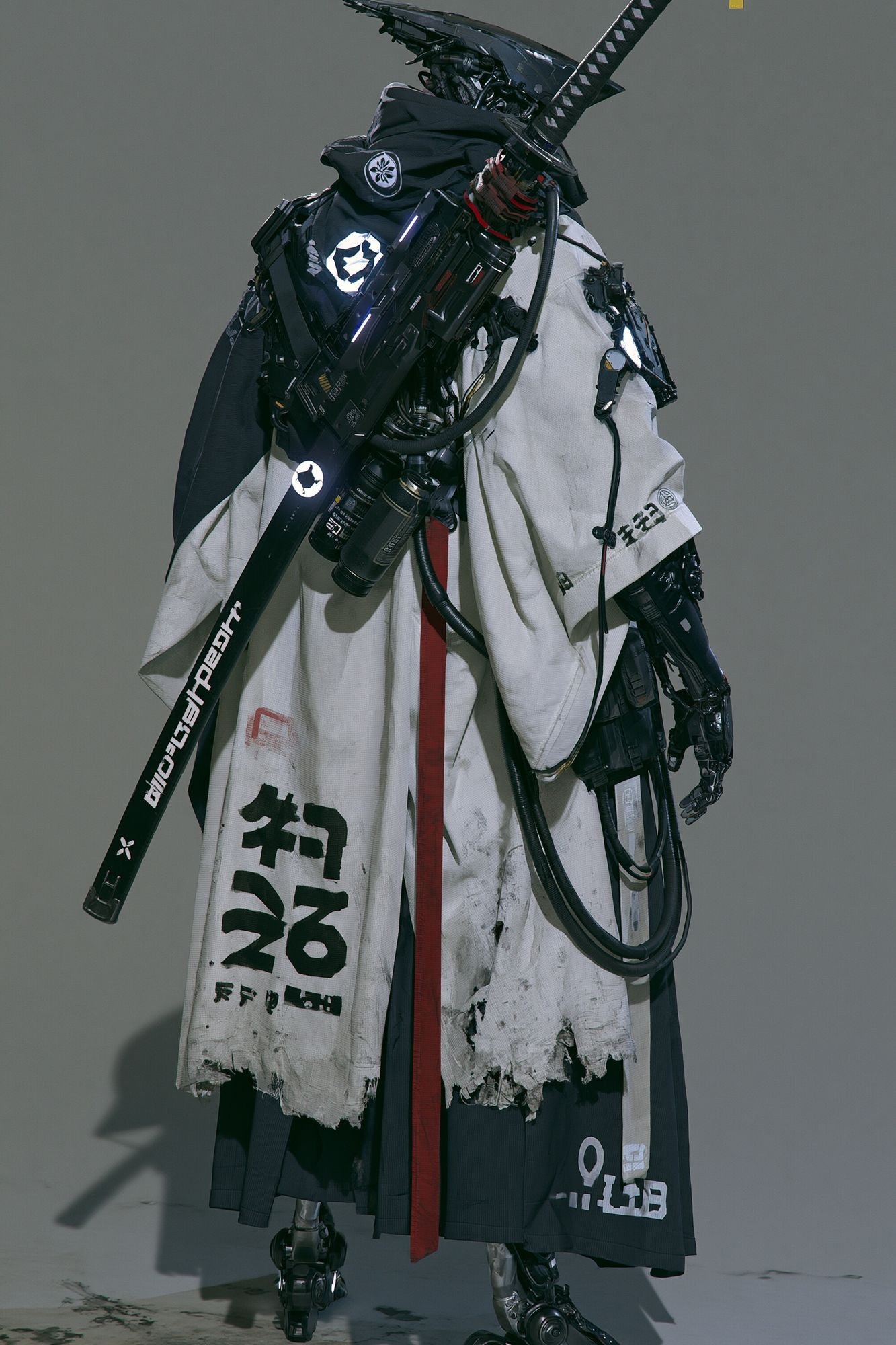 Cyber Samurai Portrait Print. poster detail