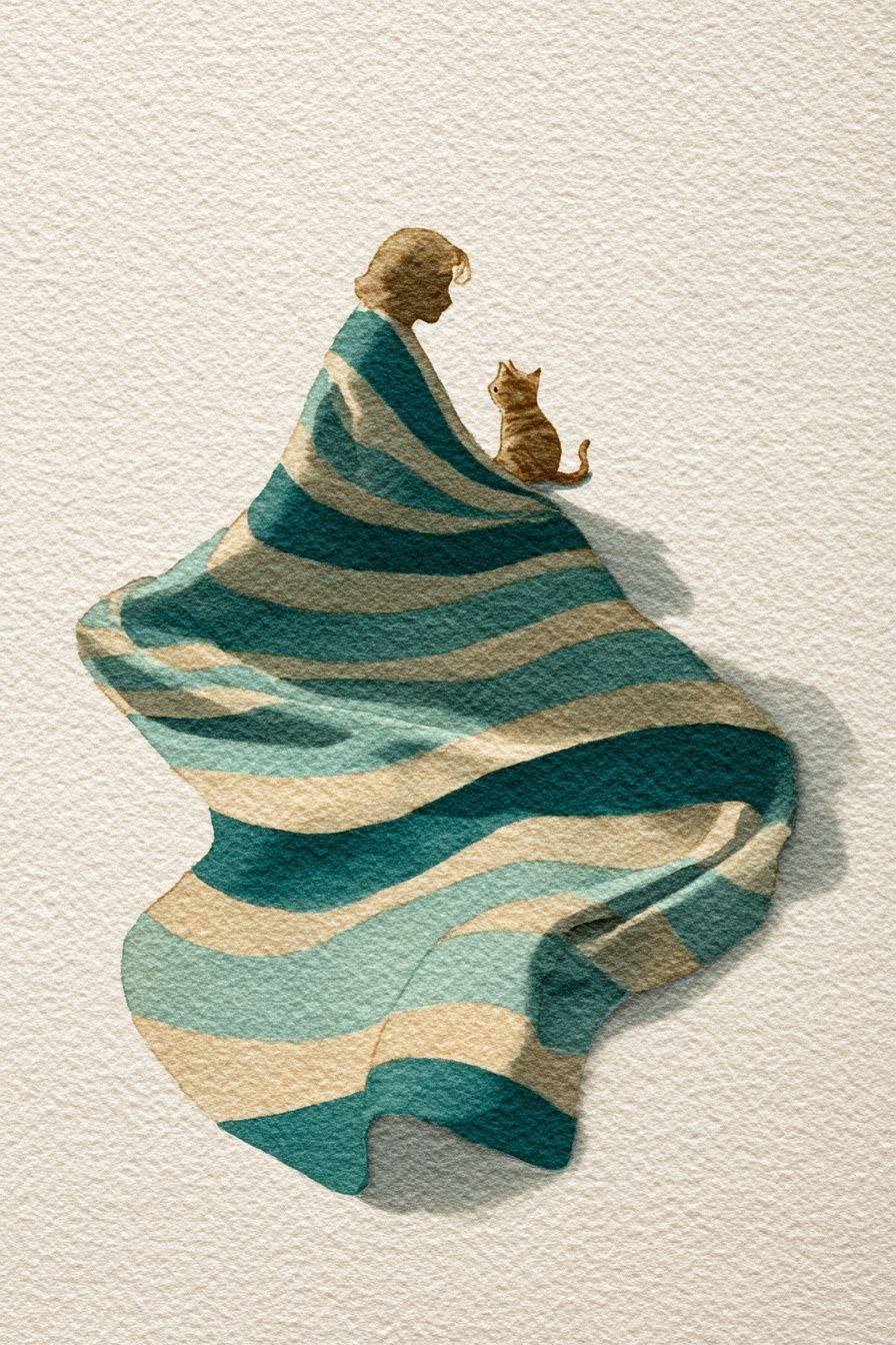Cozy Moments — Watercolor Print. poster — illustration art