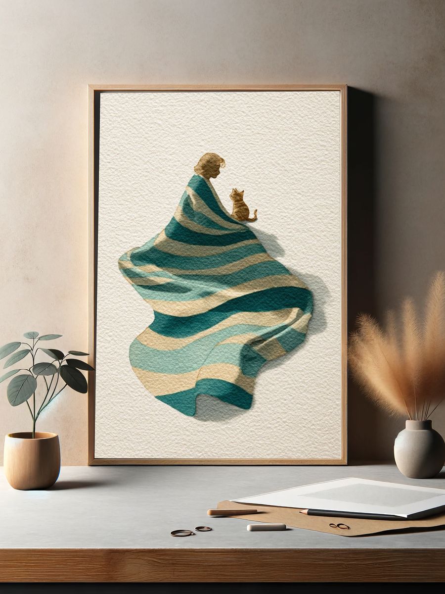 Cozy Moments — Watercolor Print. — room view 2
