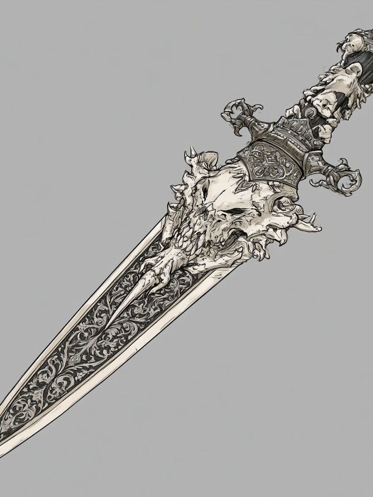 Ornate Dagger Illustration Poster. poster — illustration art