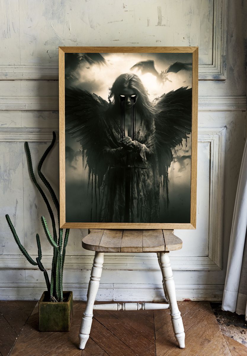 Dark Angel Surrealism Poster. room preview